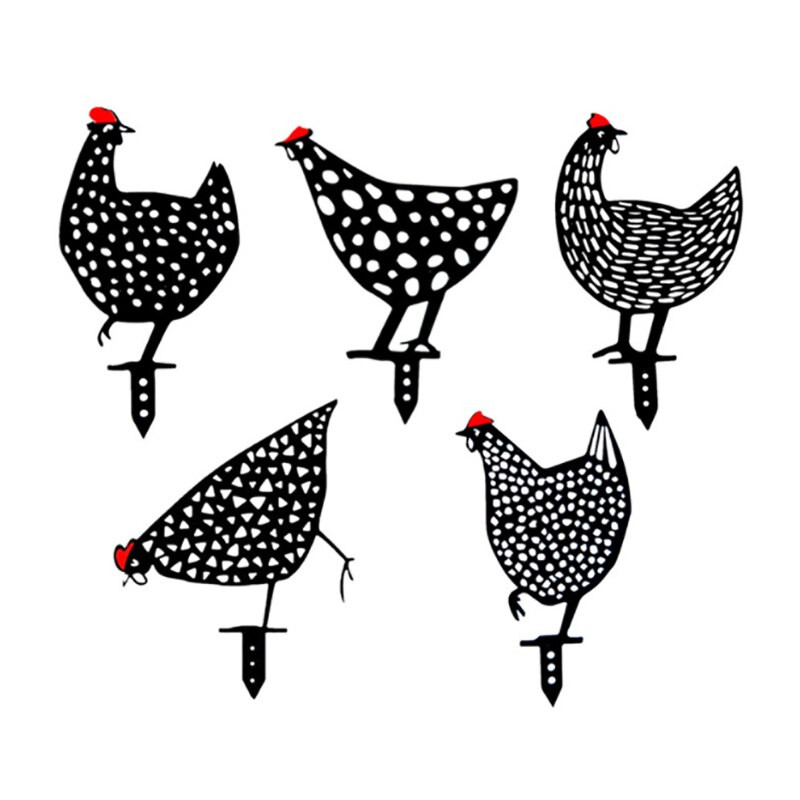 5kom vrtnih kipova Umjetnički ukrasi za pileće dvorište Ukrasi za kočiće za vanjsko dvorište Travnjak Podni vrt Ukrasi za dom