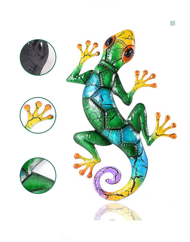 Metalo gekonų kiemo sodo apdaila Lauko statulos Sienų apdaila Miniatiūriniai aksesuarai Skulptūra Driežas Papuošalai Sodybos dekoras