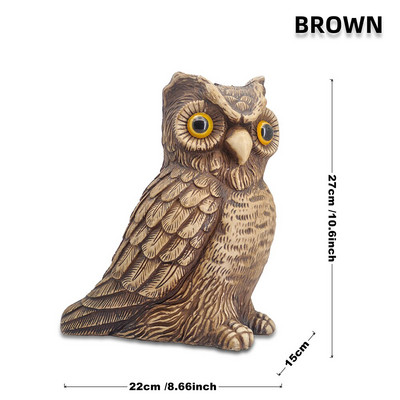 Kūrybinga pelėdos statula Realistiška netikrų paukščių baidyklė kaliausė Namų ir sodo skulptūra dekoracija Vejos kiemo darbalaukio modelio dekoras