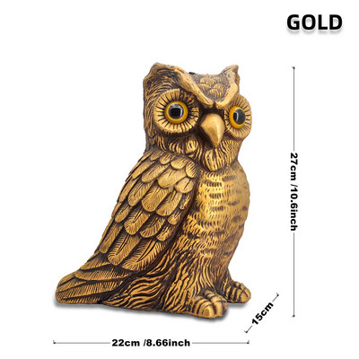 Kūrybinga pelėdos statula Realistiška netikrų paukščių baidyklė kaliausė Namų ir sodo skulptūra dekoracija Vejos kiemo darbalaukio modelio dekoras