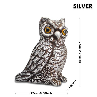 Kūrybinga pelėdos statula Realistiška netikrų paukščių baidyklė kaliausė Namų ir sodo skulptūra dekoracija Vejos kiemo darbalaukio modelio dekoras