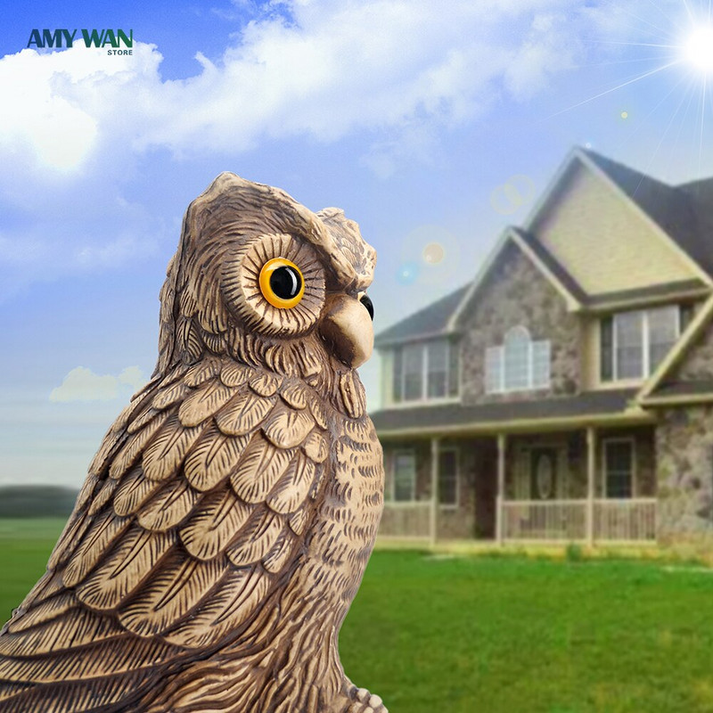 Kūrybinga pelėdos statula Realistiška netikrų paukščių baidyklė kaliausė Namų ir sodo skulptūra dekoracija Vejos kiemo darbalaukio modelio dekoras