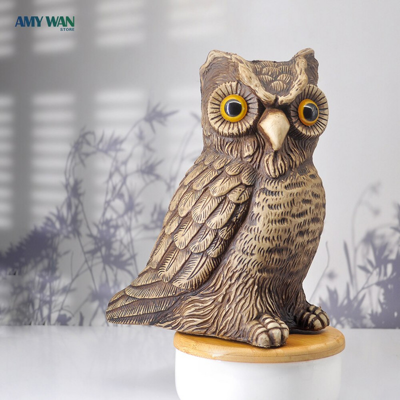 Kūrybinga pelėdos statula Realistiška netikrų paukščių baidyklė kaliausė Namų ir sodo skulptūra dekoracija Vejos kiemo darbalaukio modelio dekoras