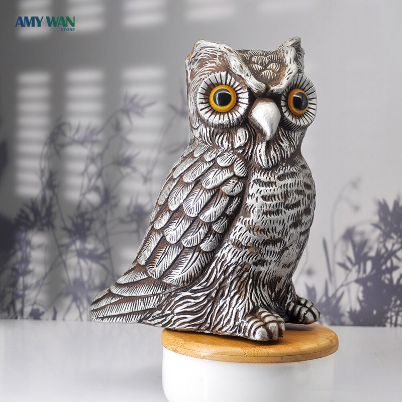 Kūrybinga pelėdos statula Realistiška netikrų paukščių baidyklė kaliausė Namų ir sodo skulptūra dekoracija Vejos kiemo darbalaukio modelio dekoras