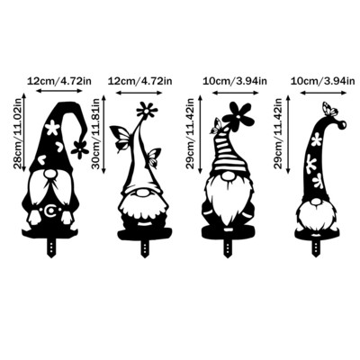 Gnomų sodo kuoliukai Mieli tuščiaviduriai sodo nykštukai Dekoratyvinis metalo menas Nykštukų papuošalai Gnome kuolai namų sodo kieme