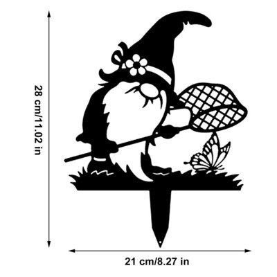 Gnomų sodo kuoliukai Mieli tuščiaviduriai sodo nykštukai Dekoratyvinis metalo menas Nykštukų papuošalai Gnome kuolai namų sodo kieme