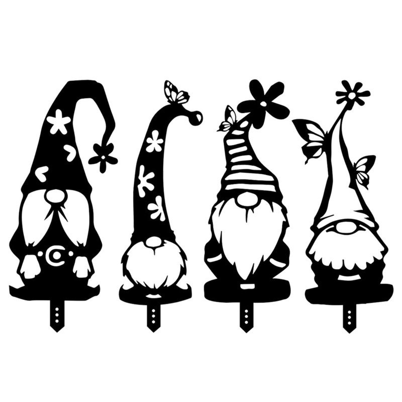 Gnomų sodo kuoliukai Mieli tuščiaviduriai sodo nykštukai Dekoratyvinis metalo menas Nykštukų papuošalai Gnome kuolai namų sodo kieme