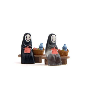 Spirited away Figurines No face man , Studio Ghibli Fairy Garden Supplies Neighbor Miniature Tiny Terrarium DIY αξεσουάρ