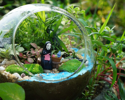 Spirited away Figurines No face man , Studio Ghibli Fairy Garden Supplies Neighbor Miniature Tiny Terrarium DIY αξεσουάρ