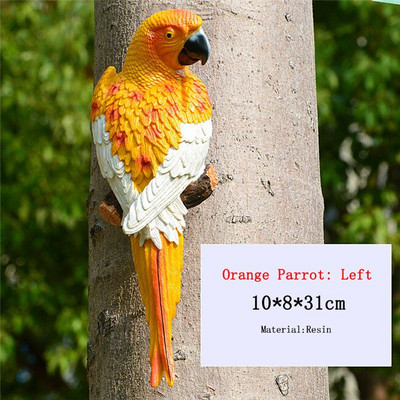 Dervos modeliavimas Papūgos statulos Ornamentai Miniatiūros Pasakų sodas Lauko apdaila Gyvūnai Skulptūra Namo dekoro priedai