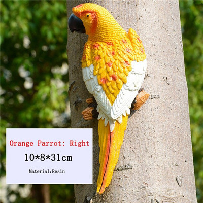 Dervos modeliavimas Papūgos statulos Ornamentai Miniatiūros Pasakų sodas Lauko apdaila Gyvūnai Skulptūra Namo dekoro priedai