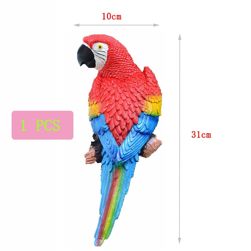 Dervos modeliavimas Papūgos statulos Ornamentai Miniatiūros Pasakų sodas Lauko apdaila Gyvūnai Skulptūra Namo dekoro priedai