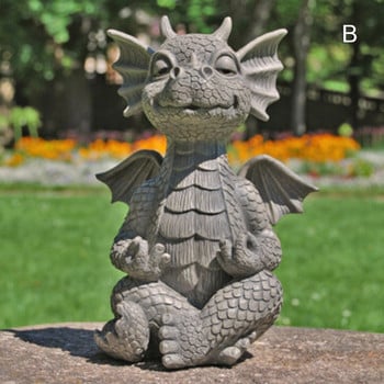 2021 New Garden Dragon Meditated Statue Collecting 16cm Ρητίνη Στολίδι Διακόσμηση εξωτερικού χώρου αυλής Διακόσμηση κήπου Διακόσμηση βεράντας