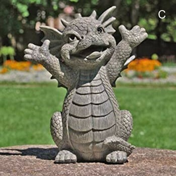 2021 New Garden Dragon Meditated Statue Collecting 16cm Ρητίνη Στολίδι Διακόσμηση εξωτερικού χώρου αυλής Διακόσμηση κήπου Διακόσμηση βεράντας