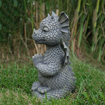 2021 New Garden Dragon Meditated Statue Collecting 16cm Ρητίνη Στολίδι Διακόσμηση εξωτερικού χώρου αυλής Διακόσμηση κήπου Διακόσμηση βεράντας