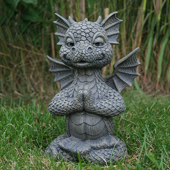 2021 New Garden Dragon Meditated Statue Collecting 16cm Ρητίνη Στολίδι Διακόσμηση εξωτερικού χώρου αυλής Διακόσμηση κήπου Διακόσμηση βεράντας