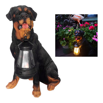 Διακοσμητικά φωτιστικά ηλιακού κήπου Lifelike Dogs Φωτισμός εξωτερικού χώρου για διακοσμητικό άγαλμα με γκαζόν στην αυλή Patio Pathway