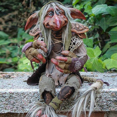 20,22 mln. Helovino nykštuko elfo statulos dervos papuošimai Pasakų sodo puošmena Ornamentas gėlių vazonas mikro peizažas lauke