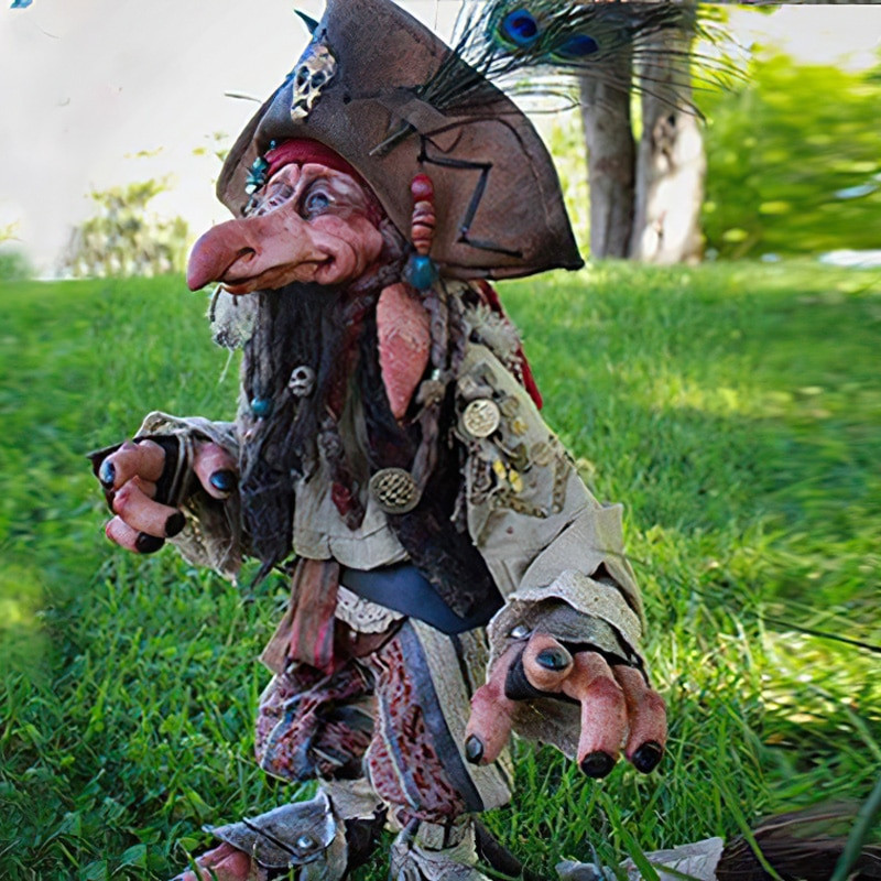 20,22 mln. Helovino nykštuko elfo statulos dervos papuošimai Pasakų sodo puošmena Ornamentas gėlių vazonas mikro peizažas lauke