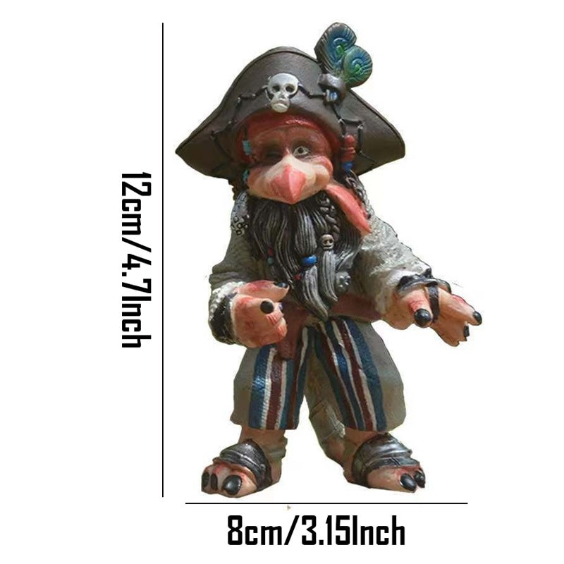 20,22 mln. Helovino nykštuko elfo statulos dervos papuošimai Pasakų sodo puošmena Ornamentas gėlių vazonas mikro peizažas lauke