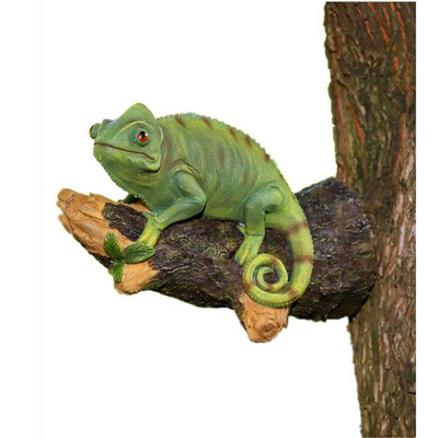 Sodo dervos statula, didelė medžio glėbys sodo chameleonas, tukanas pelėda, figūrėlė, kabantys gyvūnai kiemo kiemo medžio sienų dekoravimui