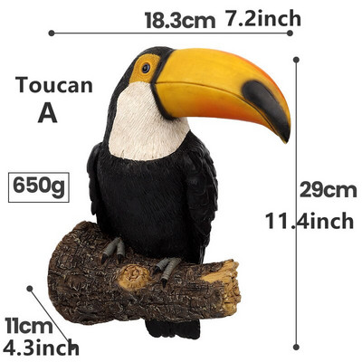 Sodo dervos statula, didelė medžio glėbys sodo chameleonas, tukanas pelėda, figūrėlė, kabantys gyvūnai kiemo kiemo medžio sienų dekoravimui