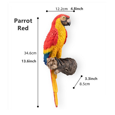 Sodo dervos statula, didelė medžio glėbys sodo chameleonas, tukanas pelėda, figūrėlė, kabantys gyvūnai kiemo kiemo medžio sienų dekoravimui