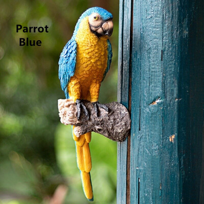 Sodo dervos statula, didelė medžio glėbys sodo chameleonas, tukanas pelėda, figūrėlė, kabantys gyvūnai kiemo kiemo medžio sienų dekoravimui