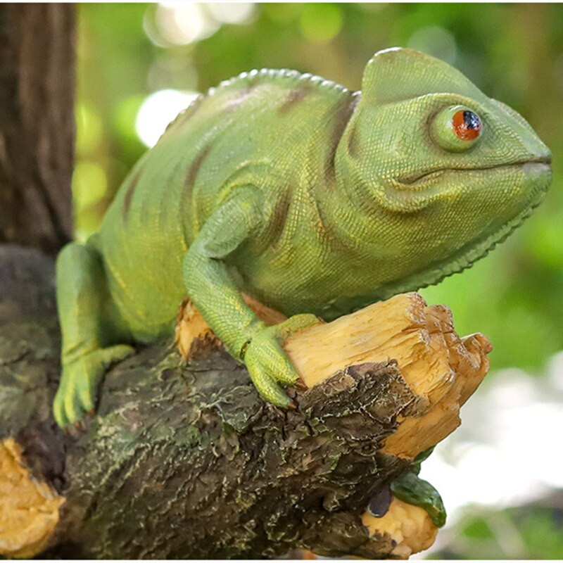 Sodo dervos statula, didelė medžio glėbys sodo chameleonas, tukanas pelėda, figūrėlė, kabantys gyvūnai kiemo kiemo medžio sienų dekoravimui