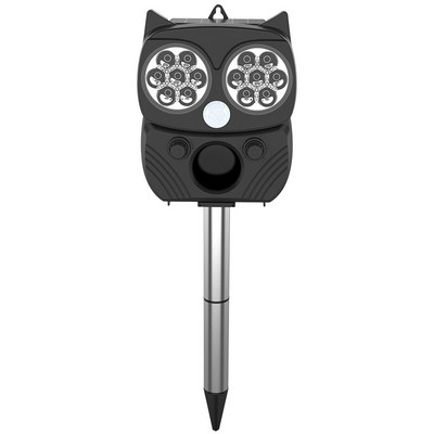 Ultragarsinis kačių atbaidymo įrenginys nuo saulės kačių atbaidantis paukščius atbaidantis gyvūnų atbaidiklis su judesio jutikliu, mirksinčia šviesa lauko sodo kieme