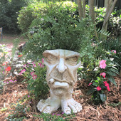 Vasă de flori cu fața muggly, ghiveci, delicat, amuzant, din rășină, cu fața muggle, interesantă, vază cu plante pentru grădină, statuie în aer liber