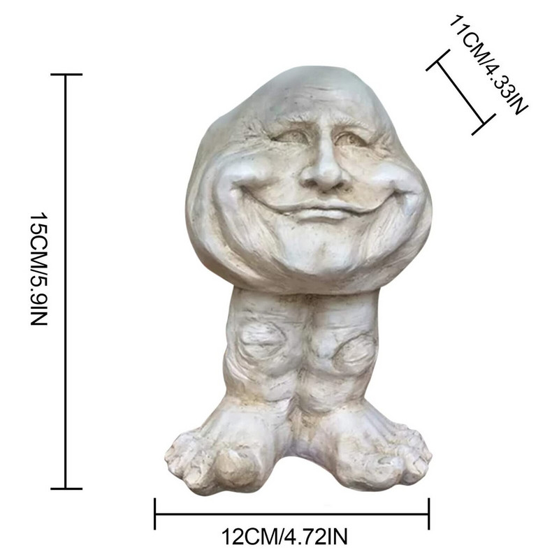 Vasă de flori cu fața muggly, ghiveci, delicat, amuzant, din rășină, cu fața muggle, interesantă, vază cu plante pentru grădină, statuie în aer liber