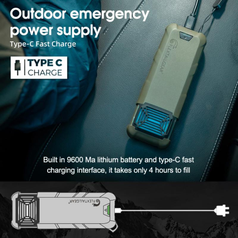 FLEXTAILGEAR USB hordozható szúnyogriasztó kültéri fűtés elektromos szúnyogriasztó, illatmentes, poloska spray Camping felszerelések