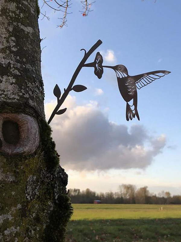 Papūgos metalo plieno skulptūros apdaila Meilės paukščio metalo apdaila Augalų sodas Namų kraštovaizdžio dekoravimas