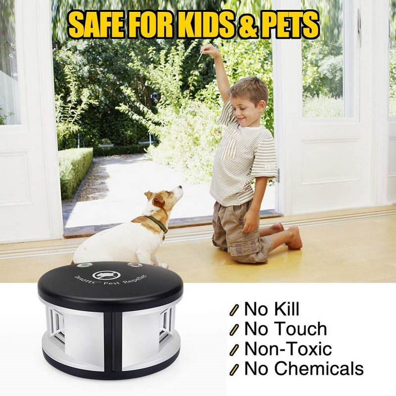 Airmsen Ultragarsinis kenkėjų atbaidiklis Elektroninis graužikams Pelės Žiurkės Pelės Atbaidantis 360 laipsnių Daugiafunkcis kenkėjų kontrolės vabzdžių žudikas