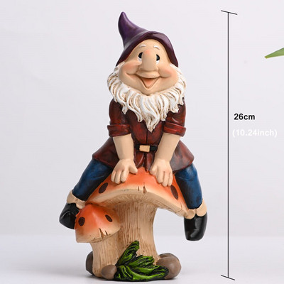 Dervos nykštukų statulos Juokingi papuošalai Namų sodo puošmena Rankų darbo darbastalio gnomų puošmena Kiemo parko vilos baldai