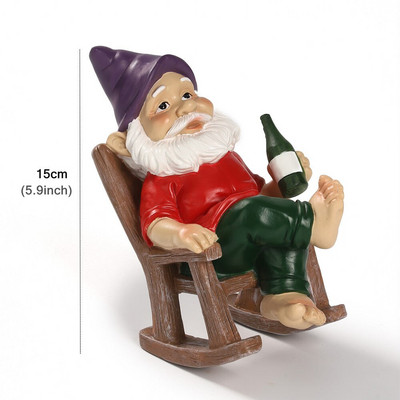 Dervos nykštukų statulos Juokingi papuošalai Namų sodo puošmena Rankų darbo darbastalio gnomų puošmena Kiemo parko vilos baldai