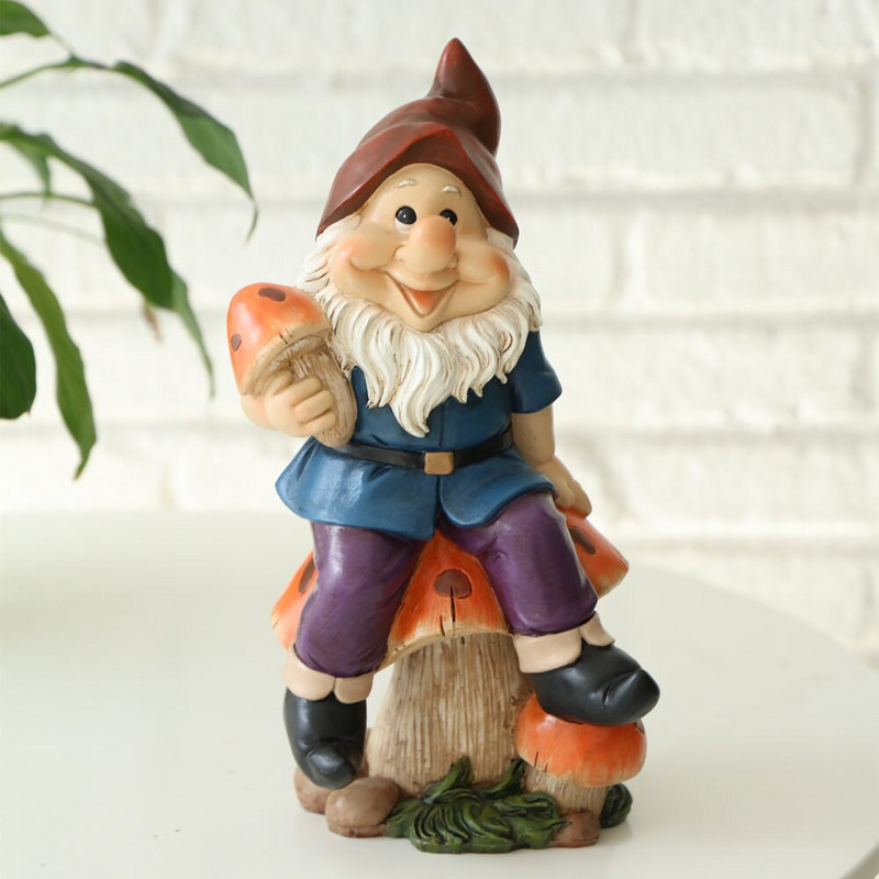Dervos nykštukų statulos Juokingi papuošalai Namų sodo puošmena Rankų darbo darbastalio gnomų puošmena Kiemo parko vilos baldai
