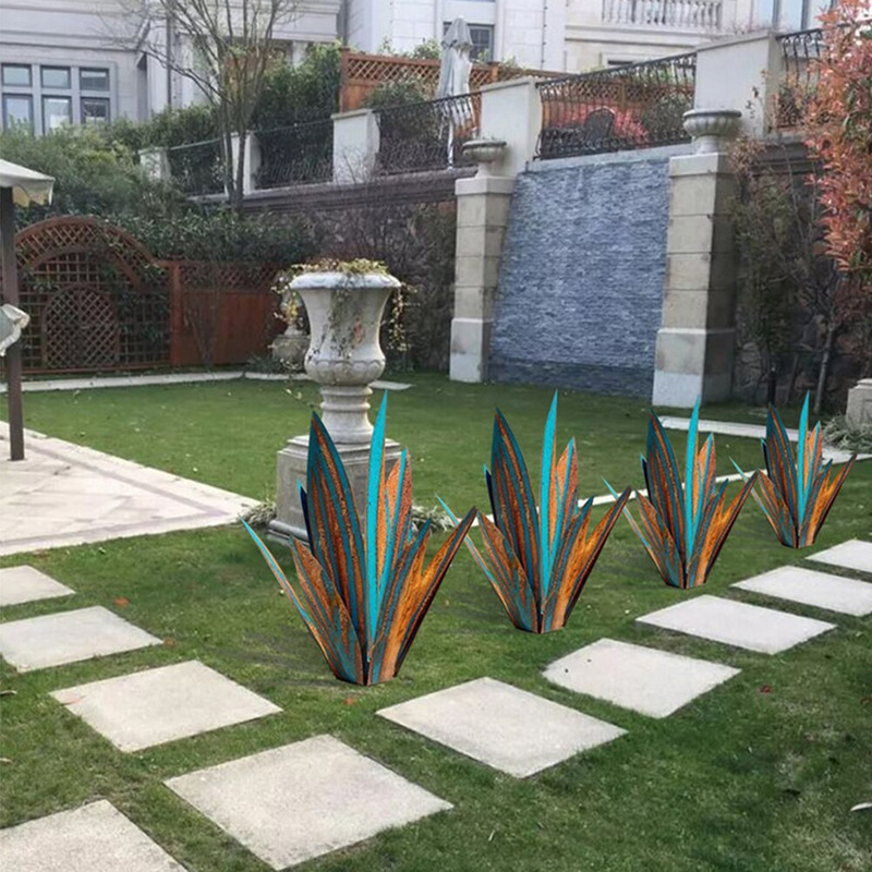 „Pasidaryk pats“ metalo meno tekila kaimiška skulptūra rūdys 9 lapai lauko sodas kiemas meno statulos amatai namų dekoro ženklai, dekoravimas 27 cm