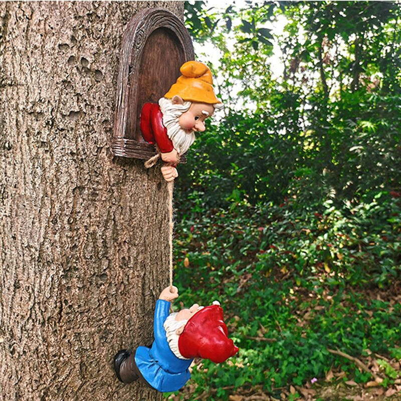 Figūrėlės Mikro kraštovaizdžio dekoravimas namams Lauko pasakų sodo nykštukų papuošalai Rankdarbiai laipiojanti nykštuko statula gėlių vazonas