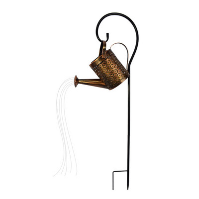 Udatoș solar în aer liber Lampă ornamentală Artă pentru grădină Decorație luminoasă din fier scobit duș Lumini LED șir pentru decorarea grădinii