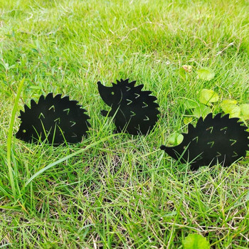 4 части Hedgehog Family Garden Courtyard Iron Decoration Plug-in Creative Metal Hollow Crafts Outdoor Animal Decor Ornaments