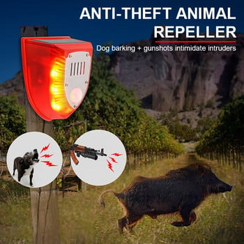 Hot Solar Ultrasonic Animal Repeller Αδιάβροχος αισθητήρας που αναβοσβήνει απωθητικό Frighten Animals Απωθητικό σόναρ για σκύλους γάτα Bird Boar