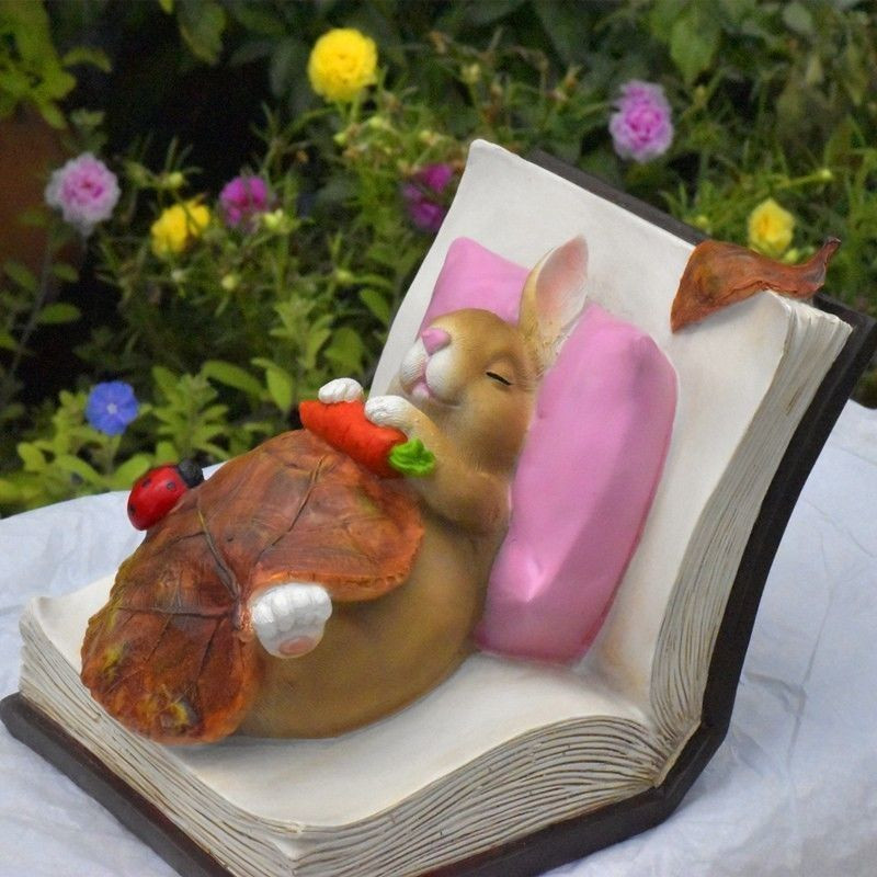 Pastoračné lenivé kreslené spáči králiky živicové ozdoby vonkajšia záhrada figúrky pre materské školy remeslá nádvorie balkón doplnky