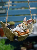 Desen animat american drăguț leagăn din rășină podoabe de zână, grădină, parc, vilă, figurine, artizanat, în aer liber, vilă, copac, decorare pentru mobilier