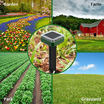 2/4Pcs Solar Mole Repellent Ultrasonic Mole Rat Repellent Outdoor Waterproof Ultrasonic Snake Repellent for Lawn Garden Farm