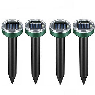 2/4 vnt Saulės kurmių atbaidantis ultragarsinis kurmių žiurkių repelentas lauko vandeniui atsparus ultragarsinis gyvates atbaidantis vejos sodo ūkiui