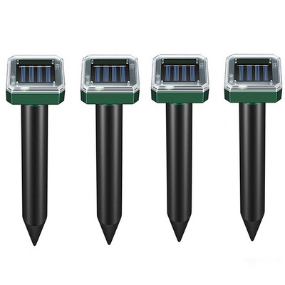 2/4 vnt Saulės kurmių atbaidantis ultragarsinis kurmių žiurkių repelentas lauko vandeniui atsparus ultragarsinis gyvates atbaidantis vejos sodo ūkiui