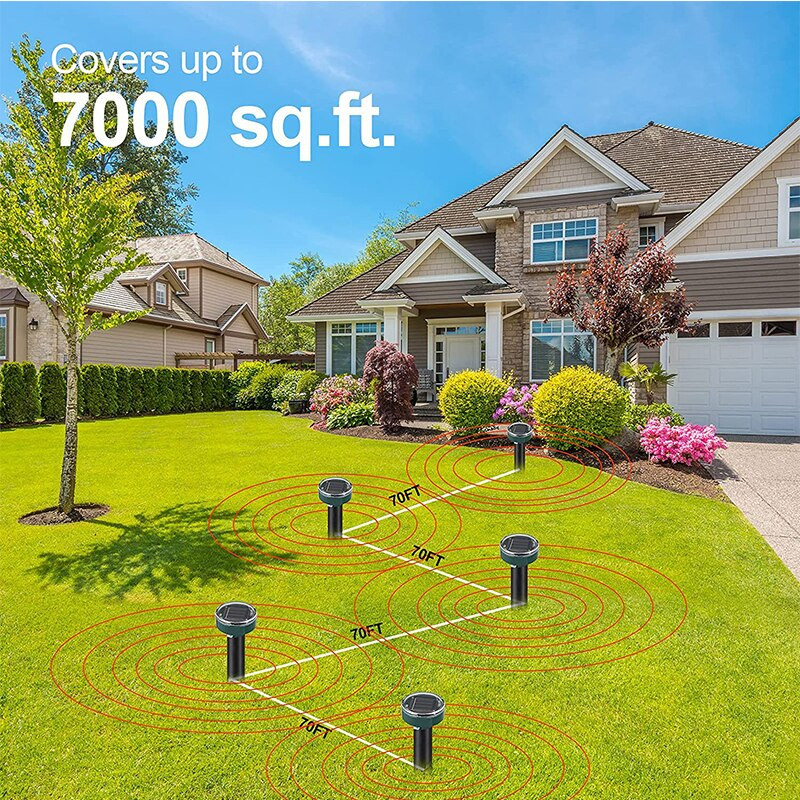 2/4 vnt Saulės kurmių atbaidantis ultragarsinis kurmių žiurkių repelentas lauko vandeniui atsparus ultragarsinis gyvates atbaidantis vejos sodo ūkiui