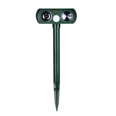 2022 Respingător de animale cu energie solară Respingător de animale cu ultrasunete Apelant PIR impermeabil Sunet sperie pisici Câini Vulpi Păsări